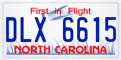 NC license plate DLX6615
