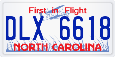 NC license plate DLX6618