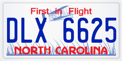 NC license plate DLX6625