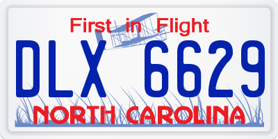 NC license plate DLX6629