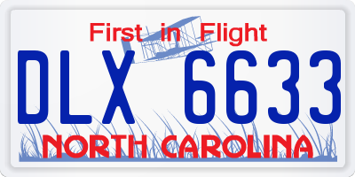 NC license plate DLX6633