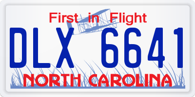 NC license plate DLX6641