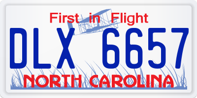 NC license plate DLX6657