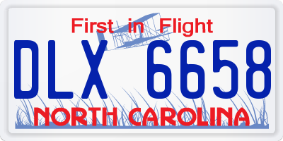 NC license plate DLX6658