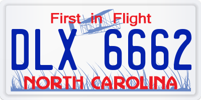 NC license plate DLX6662