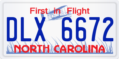 NC license plate DLX6672