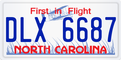 NC license plate DLX6687