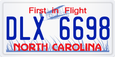 NC license plate DLX6698