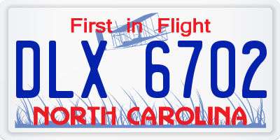 NC license plate DLX6702