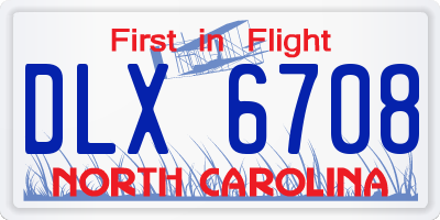NC license plate DLX6708