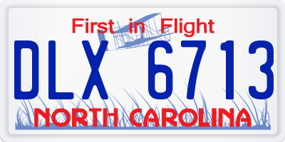 NC license plate DLX6713