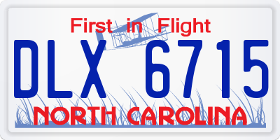 NC license plate DLX6715