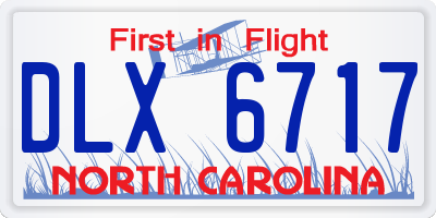 NC license plate DLX6717
