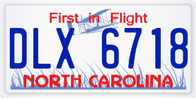 NC license plate DLX6718
