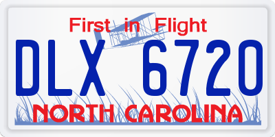 NC license plate DLX6720