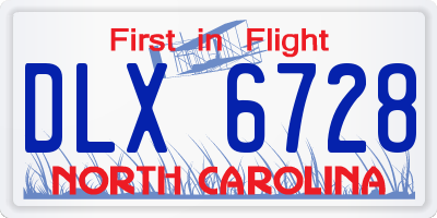 NC license plate DLX6728