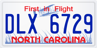 NC license plate DLX6729