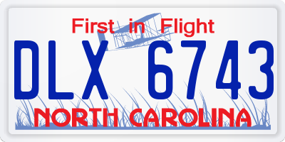 NC license plate DLX6743