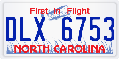 NC license plate DLX6753
