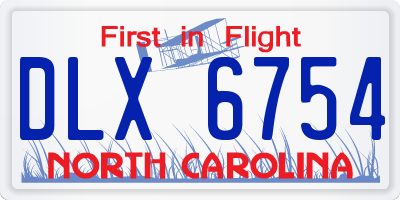 NC license plate DLX6754
