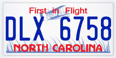NC license plate DLX6758