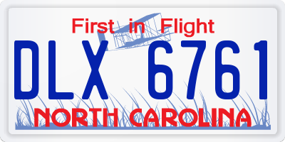 NC license plate DLX6761