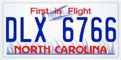 NC license plate DLX6766