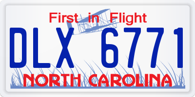 NC license plate DLX6771