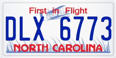 NC license plate DLX6773
