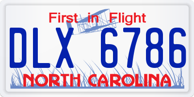 NC license plate DLX6786