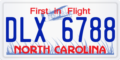 NC license plate DLX6788