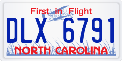 NC license plate DLX6791