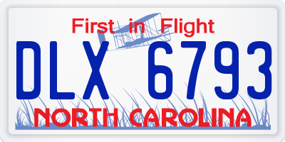 NC license plate DLX6793