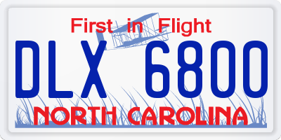 NC license plate DLX6800
