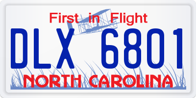 NC license plate DLX6801
