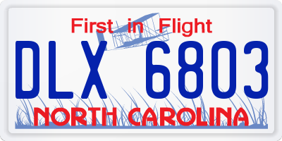 NC license plate DLX6803
