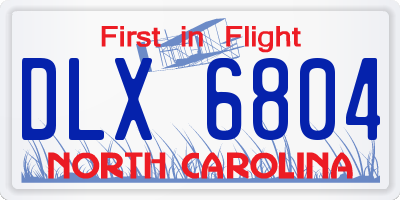 NC license plate DLX6804