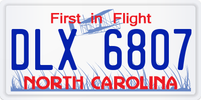 NC license plate DLX6807