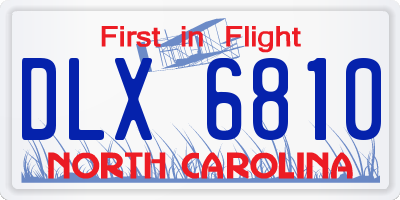 NC license plate DLX6810