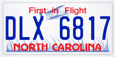 NC license plate DLX6817