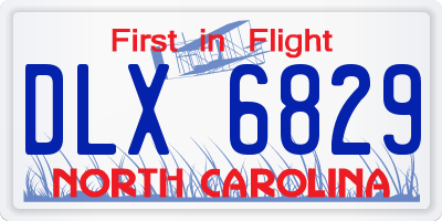 NC license plate DLX6829