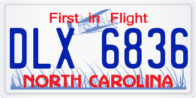 NC license plate DLX6836