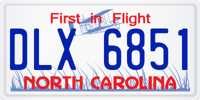 NC license plate DLX6851