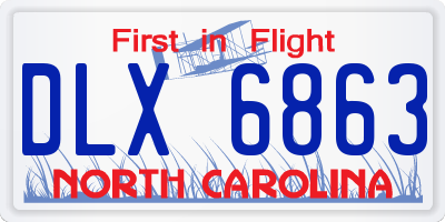 NC license plate DLX6863