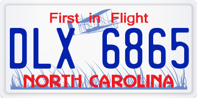 NC license plate DLX6865