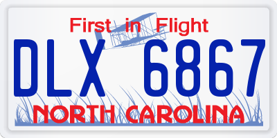 NC license plate DLX6867