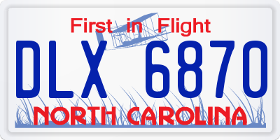 NC license plate DLX6870