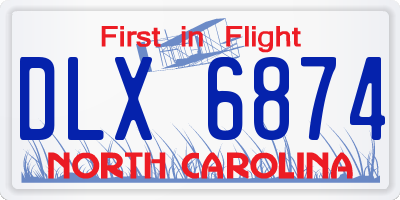 NC license plate DLX6874