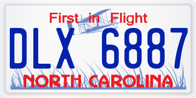 NC license plate DLX6887