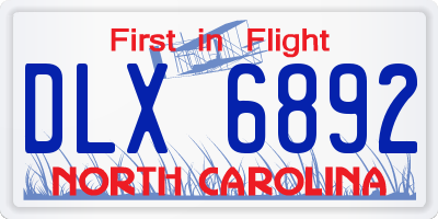 NC license plate DLX6892